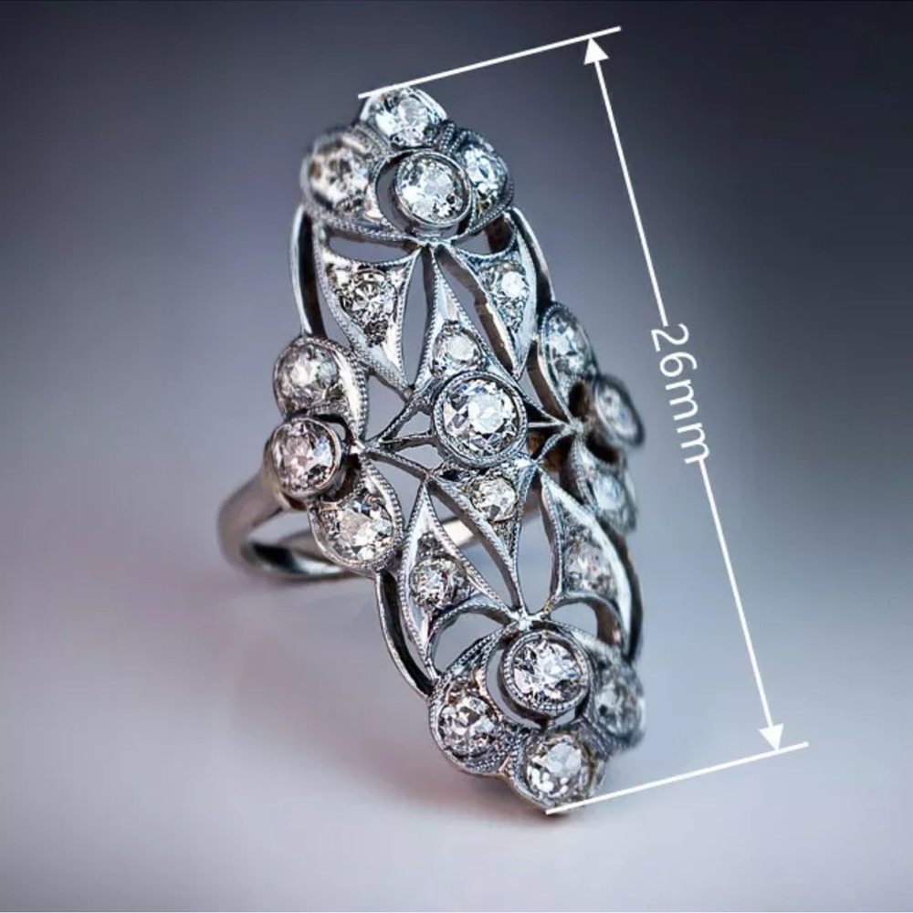 Creative  Silver Rings Women gorgeous diamond - Picture 4 of 4